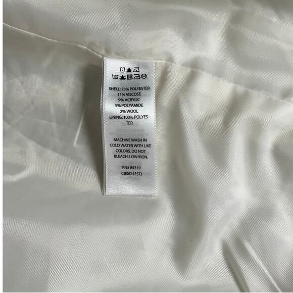 Rachel Zoe White Tweed Fringe Blazer Jacket Gold Buttons Large Quiet Luxury - Picture 11 of 11